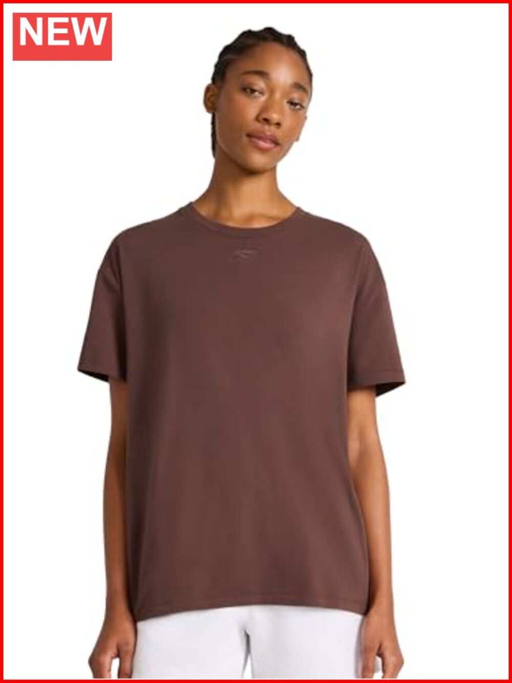 Reebok Women's Graphic Crewneck T-Shirt, Oversized Stretch Cotton, Streetwear